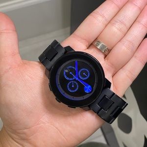MOVADO BLACK/BLUE WATCH